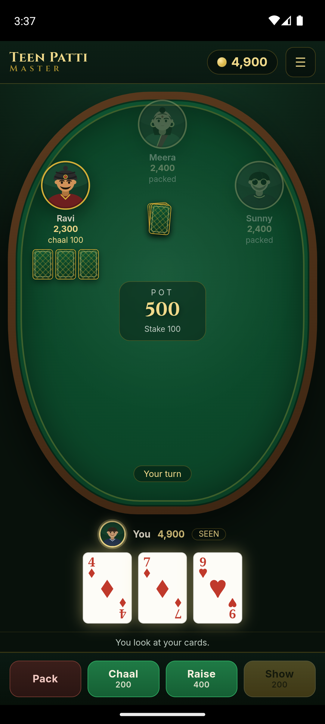 Teen Patti Master gameplay screenshot 3